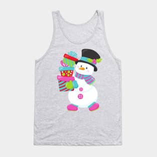 Christmas Snowman, Carrot Nose, Gifts, Presents Tank Top